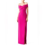 Theia‎ Fuchsia Off Shoulder Gown Formal Dress Slit Pink Size 0 Photo 1