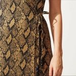 Solid & Striped Snake Print Knit Tie Wrap Dress YELLOW/BLACK Size S NEW Photo 5