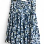 Emma James Emma&James Skirt Sz 16 Blue/ Yellow Floral Skater Tiered Flowy A-line Fit&Flare Photo 1