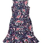 Talbots NEW Flounce Hem Fit Flare Dress Watercolor Floral Paisley Size Small P Photo 2