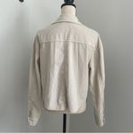 SheIn Corduroy Utility Jacket Medium Ivory Oversized Shacket Y2K Lumberjane Barn Coat Photo 2