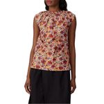 Marni Women's S Orange Multi Floral Blouse Short Sleeve Top Photo 1