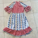 DODO BAR OR Like New Checkered Tassel Maxi Highlow Dress Sz Small Red Photo 5