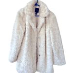 Forever 21 Faux Fur Cream Dress Coat Size M Photo 6