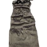 XScape  Dress Women 4 Brown Gray One Shoulder Ruffle Cocktail Party Ruched Formal Photo 0
