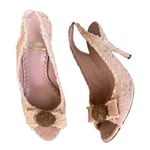 Moschino Cheap And Chic Women’s Open Toe Pink Boucle Fabric Pump Heels Size 38 Photo 0