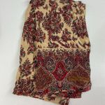 Ann Taylor women's beige red paisley print lightweight satin scarf accessories Photo 0