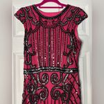 Elegant Magenta Sequin Dress, Size Small Pink Photo 2