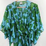 CAbi  Dress Size Medium 5815 ‘No Slip’ Wrap Derby Flutter Sleeve Floral Floral Photo 5