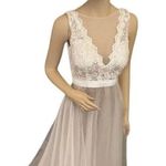 Hebeos wedding dress white lace and tool over champagne sz 2 Photo 11