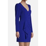 Parker  Black Label Clinton Cobalt Blue Ruffle Fitted Sheath Mini Dress Size 2 Photo 3