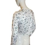 SheIn Dainty Floral Lettuce Edge Crop Midriff Long Sleeve Baby Tee Top Large Photo 7