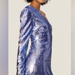 Bardot Blue Sequin One Shoulder Dress Periwinkle Blue-Purple Mini Dress sz 12 Photo 3