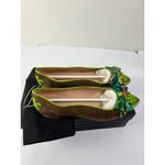 NWT Dreamwalker "Sandra Lima" Handmade Shoes Green Bow Art Flats Size 37 Brown Photo 7