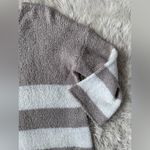 FAVLUX  Neutral Striped Sweater 3/4 Sleeves Beige and White Size Small Photo 7