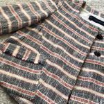 ZARA tweed cropped striped blazer jacket, size small Photo 4