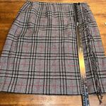 VTG Sag Harbor Plaid Faux Wrap Wool Blend Skirt Gray Size 18 Photo 4