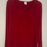 Soma  Red Long Sleeve Pajama Top Cool Nights Large Christmas Holiday Photo 0