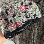 Ralph Lauren Denim & Supply Dark Floral Lightweight 100% Cotton Lace Trim Medium Black Photo 3