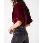 Free People NWT Marie Velvet Open Back blouse in Wine size medium Photo 2