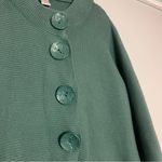 Knit Cardigan Green Snap Statement Large Button Front Size Large Cotton Photo 2