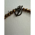 Vintage Y2K Womens Pink & Copper Tone Beaded Princess Choker Necklace 90s Beachy Photo 2