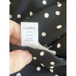 Loft  Polka Dot Long Sleeve Blouse Ruffle Hem Black/Ivory Size XS Photo 6