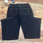 Diane Gilman DG2 | NEW Dark Wash White Stitch Stretch Straight Leg Jeans Sz 10 P Photo 5