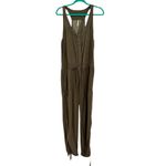 Free People Free‎ People Roaring Rayon Utilitarian jumpsuit Olive Green Drawstring Size 4 Photo 2