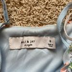 Lulus Light Blue Floral Print Ruffled Mesh Midi Summer Dress Photo 2