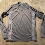 Nike  Shirt Womens Large Fit Dry Gray Long Sleeve Vneck  Athletic Active Breathe Photo 0