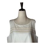 Lilla P Tank Top Women‎ Large White Cotton Lace Double Layer Shell NWT Boho Photo 2