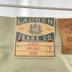 Ralph Lauren NWT Lauren Jeans Classic Mid Calf Chino Jeans in Khaki Size 12 Reg Photo 3
