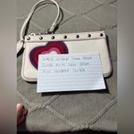 Coach RARE VTG  Heart Suede Multi Color White Pink Heart Wristlet Clutch Hippie Photo 7