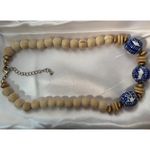 Hazel Chinoiserie & Painted Wood Necklace in Ivory Photo 4