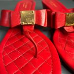 Cole Haan  Sandals Thong Leather Flat Bow Quilted Footed Tali Signature, 8.5 Red Photo 5