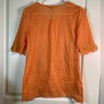Massimo Dutti  Spring Summer Orange Embroidered Lightweight Blouse Size Med EUC Photo 1