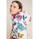 Anthropologie  Rosemarie Hooded Sherpa Jacket Teddy Sweater Floral XS Photo 2