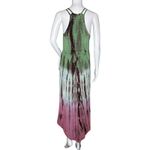 Raga Dress Womens Small Green Brown Tie Dye Halter Back Hi Low Bohemian Hippie Photo 3