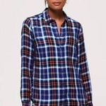 Superdry  Anneka Check Shirt Blue Plaid Flannel Button Front Women's 10 Photo 0