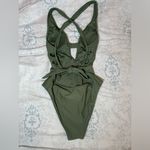 Cupshe Women One Piece Swimsuit Deep V Neck Strappy Swimwear Bathing suit small Photo 3