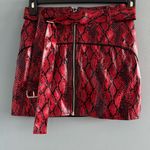 For Love & Lemons Claude Faux Snakeskin Mini Skirt Photo 0