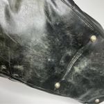 Clava American dark‎ gray leather weekender bag 19” x 12” x 10” trendy vintage Photo 4