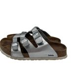 Birkenstock  Betula Women's Silver Leo Leather Sandals Size 265 / 10-10.5 Photo 4