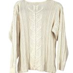 Timberland  Vintage Y2K S Women's V-neck cable-knit sweater Cream Fisherman Photo 3
