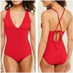 ANDIE The Bali Lace Up One Piece Swimsuit Cherry Red Womens XL Photo 14