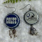 Colts Blue white love helmet charm dangle Earrings Photo 2