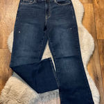 Rebecca Minkoff RM  Denim Jeans Size 10 Embellished Dark Wash Stretch Crystal Std Photo 0