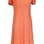 NWT Y2K Talco Terracotta Italian Made Lace Midi Dress & Slip Women’s Size Medium Orange Photo 0