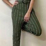Cotton On olive green stripes romper S jumpsuit belt Photo 0